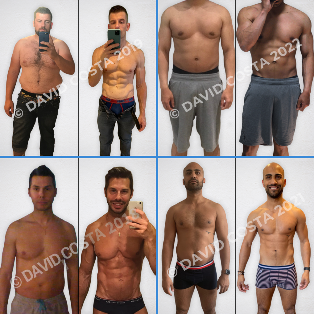 coaching a distance en ligne resultats clients evolution homme musculation david costa