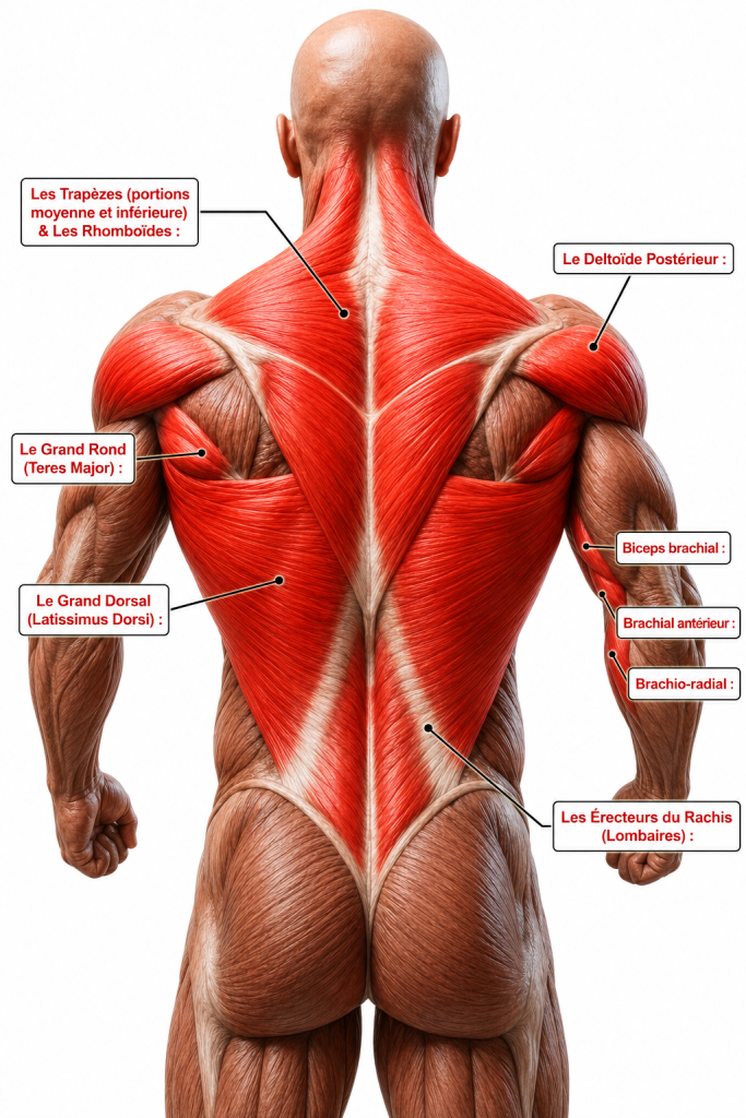 musculation du dos tirage poulie rowing david costa programme coaching